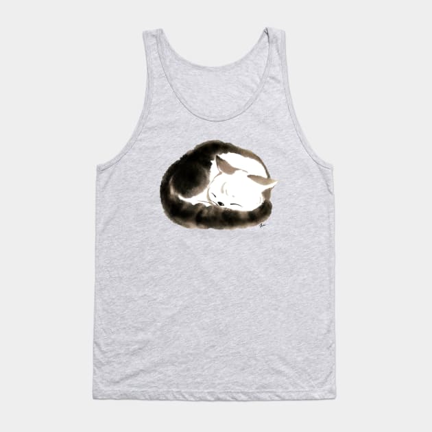 Cat Sleep Ball Tank Top by juliewu